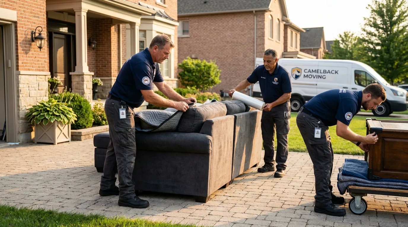 Large estate moving crew wrapping furniture in Apalachicola, FL